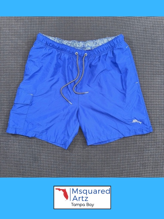 Tommy Bahama Other - Tommy Bahama Blue Swim Trunks Mens Medium Mesh Lined Beach Shorts